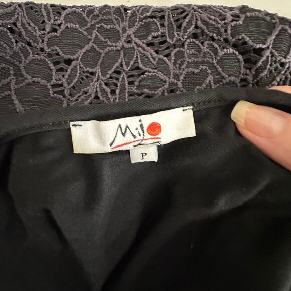 Milo Black & Deep Purple Lace Floral Crochet VNeck Strappy Maxi Dress P - Picture 9 of 12